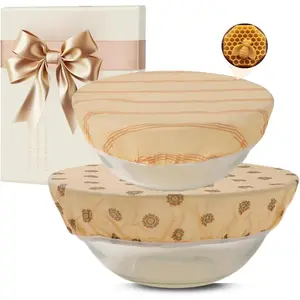Beeswax Bowl Covers for Bread Proofing(2Pcs)-10/12 Inch Shower Caps for Sourdough Bread  Elastic   Sourdough Bowl Covers for Bread Proofing Baskets and Large Mixing bowl