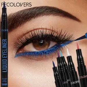 Waterproof Colorful Liquid Eyeliner Pencil Longwear Eye Liner Long Lasting Matte Black Blue White Rainbow Eye Liner Pen for Easy Makeup