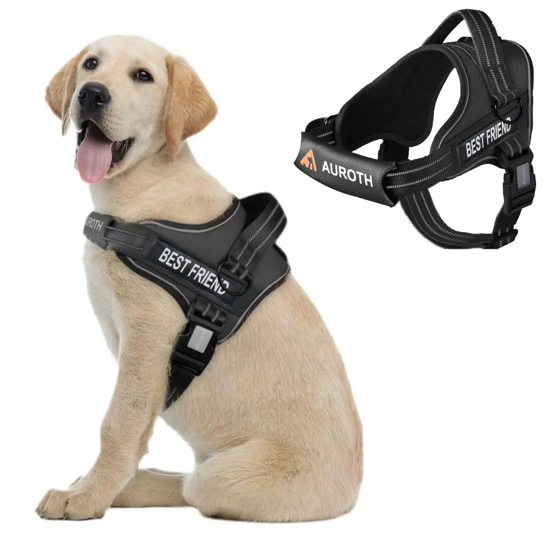 【#DealsForYouDays】No Pull Dog Harness Straps, Safety Harnesses for Dogs – Soft Padded Service Vest, Reflective, Adjustable, Easy On & Off – Ideal for Walking & Training, Fits Small, Medium & Large Dogs