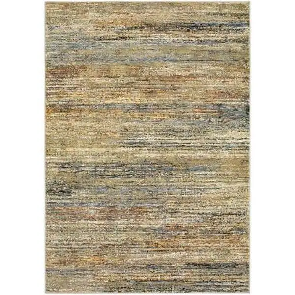 Oriental Weavers Atlas Casual Abstract Mix Cut Pile Indoor Area Rug (A8037J067253ST) - 2x8ft3in, Gold & Green, Lustrous & Matte Yarns, Machine-Woven Nylon & Polypropylene, 2 X 8 Ft. 3 In.