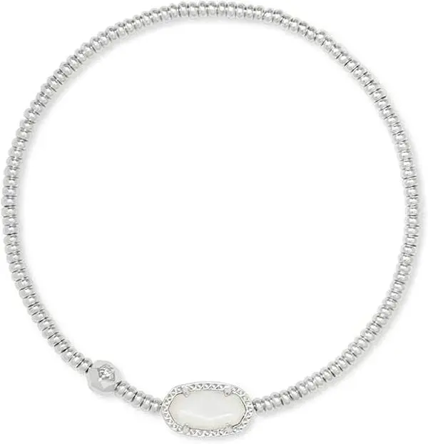 Kendra Scott Grayson Silver Stretch Bracelet in Ivory Mother-of-Pearl 4217718063, Jewelry Bracelet, Silver Bracelets & Anklets