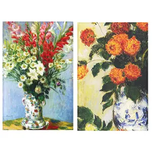 Buttonsmith® Claude Monet Gladiolas and Dahilas Refrigerator Magnet Set - Made in the USA