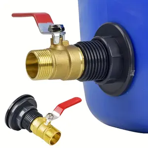 1 PVC water tank connector, water tank fitting - internal and external threaded connector for water buckets - suitable for 3/4 inch fittings.