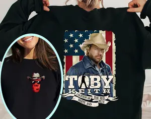 Toby Courtesy of the Red, White and Blue Shirt,Country Music Shirt, In memory of Toby Keith, 4th of JulySweatshirt Hoodie
