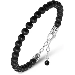 RTZN Black Onyx Beaded Bracelet For Men - Premium Gemstone, Waterproof & Sweatproof, Adjustable Lobster Clasp with Extension