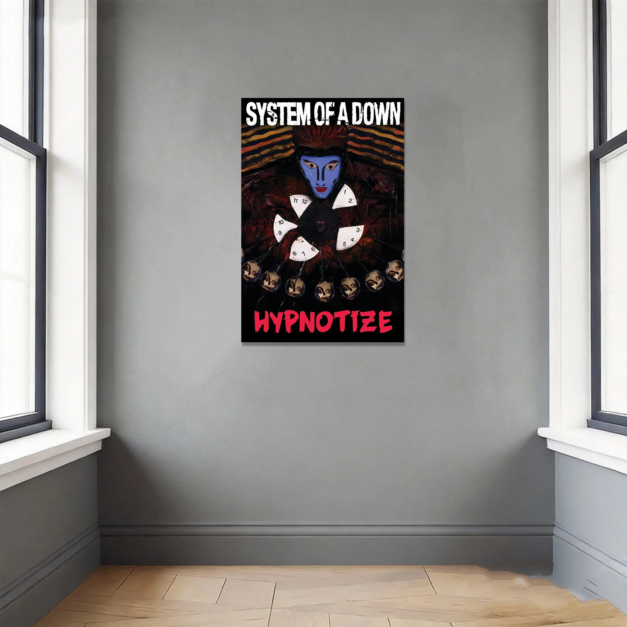 System of a Down Hypnotize Cartoon Animal-Themed Wood Canvas Oil Print Poster with Mount, Waterproof Modern Fantasy Home Decor for Kid Room, Balcony, Wardrobe Classroom Gift Idea