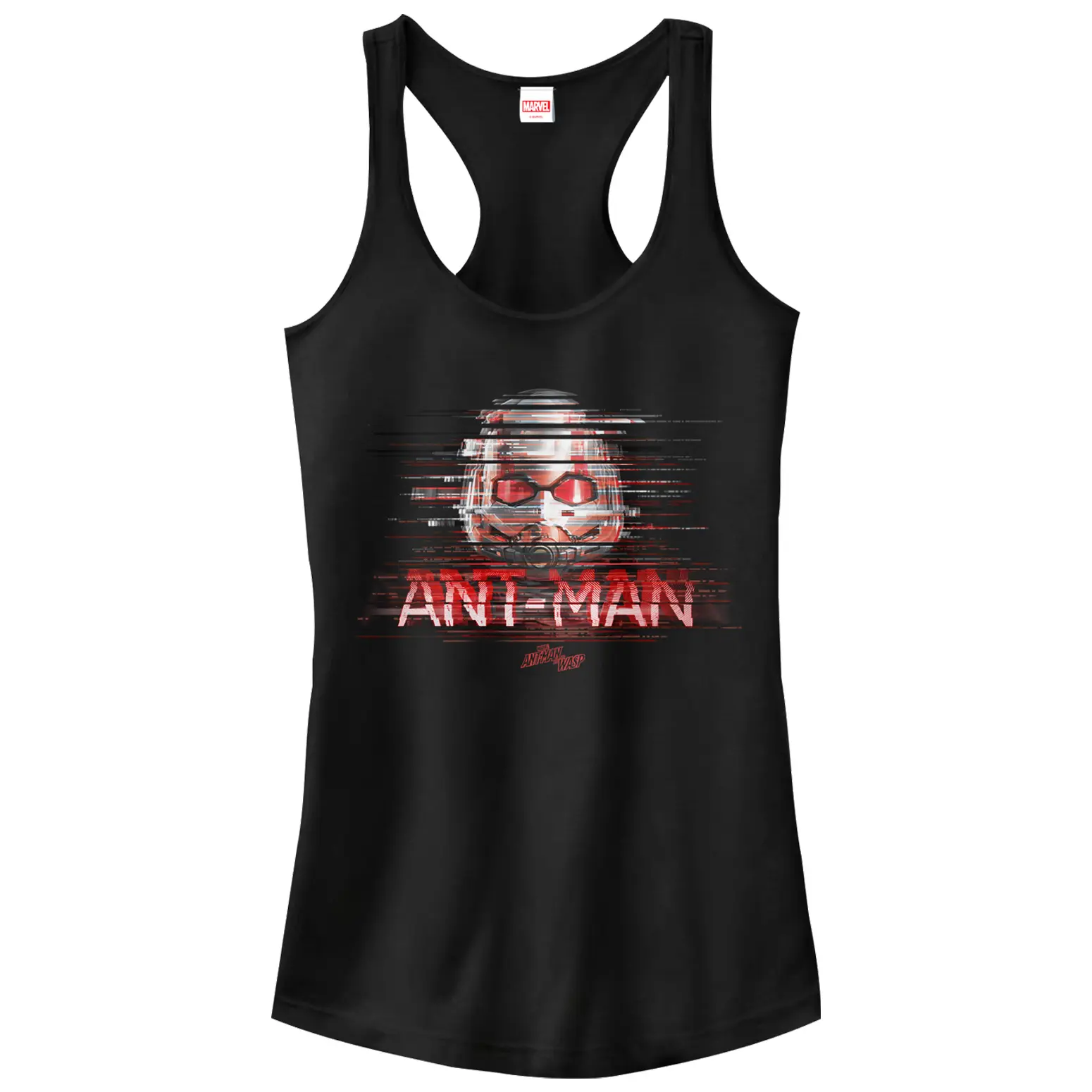 Juniors Womens Marvel Ant-Man and the Wasp Glitch Racerback Tank Top