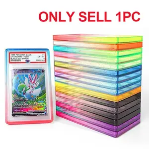 Gradient Glitter TPU Graded Card Slab Holder Shockproof UV Protection Case for PSA CGC TCG Cards