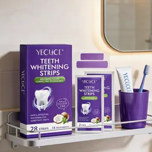 Yecuce Teeth Stickers, 14-Pack, Contains Hydroxyapatite, Whitening and Tone Correction, Dental Care Kit, No Peroxide, Teeth Brightening Strips