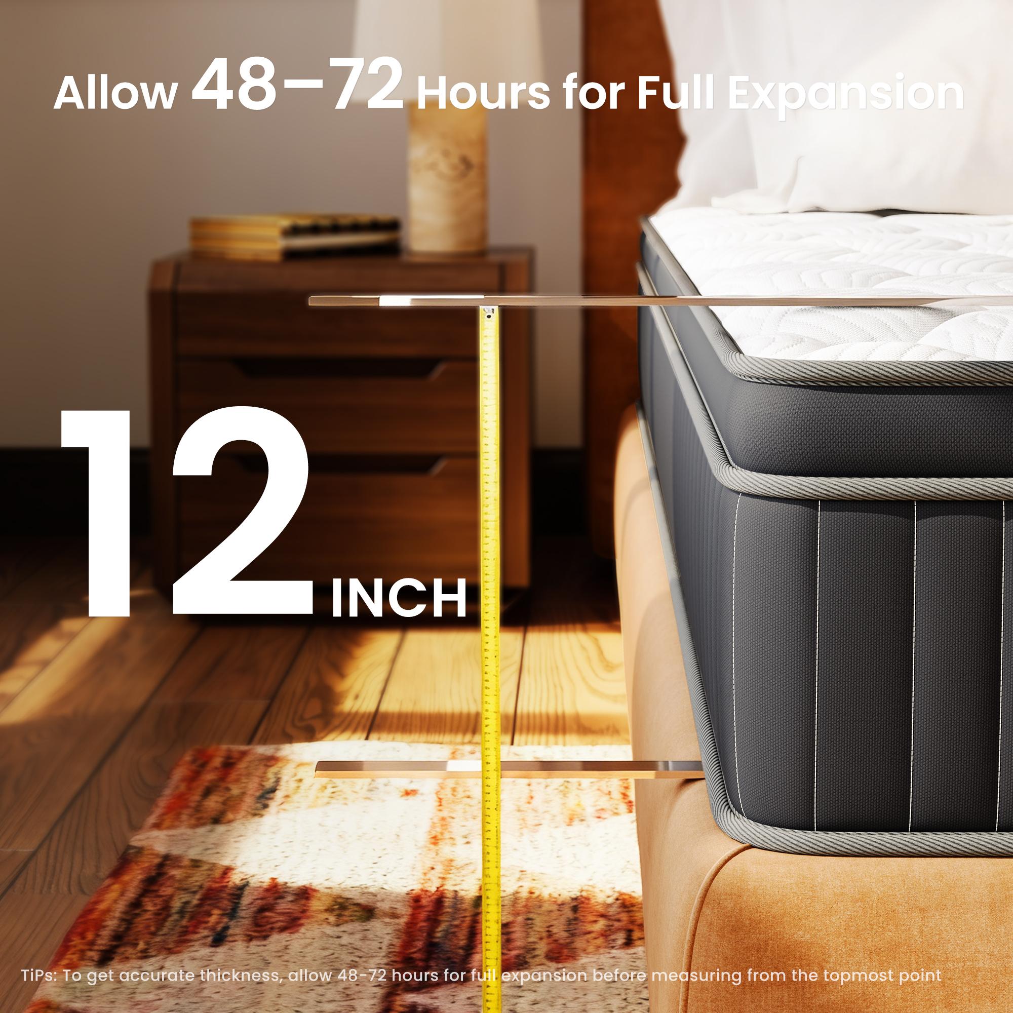 Ergonomic Hybrid Mattress - 10-12 Inch Medium Firm Bed, Fiberglass Free, Targeted Back & Neck Support, Superior Edge Support for No Sinking, Breathable & Motion Isolation for Deep Sleep