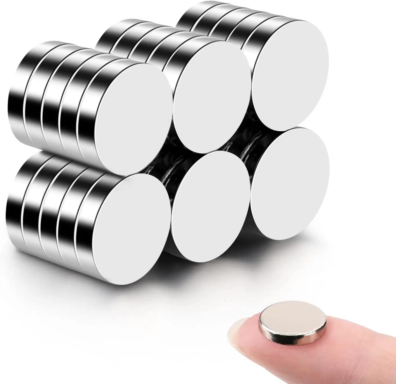 30Pcs Tiny Fridge Magnets, 10x2 mm Small Round Refrigerator Magnets, Neodymium Magnets for Crafts, Office, Refrigerator, Whiteboard