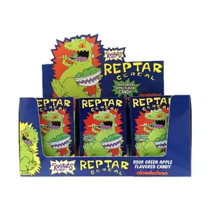 Rugrats Reptar Cereal Sour Apple Candy Tins: 12-Piece Display