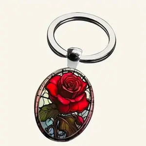 Enchanted Rose Pendant Keychain - Perfect for Carrying Keys holiday gift keychains valentine day charm accessory niece gift women valentines bag charm cute pendant