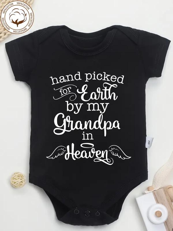 100% Cotton Baby Onesies Hand Picked For Earth By My Grandpa or Grandma In Heaven Letter Print Soft Versatile Round Neck Baby Onesies 100% Cotton Baby Onesies Hand Picked For Earth By My Grandpa or Grandma In Heaven Letter Print Soft Versatile Round Neck Baby Onesies