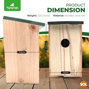 2-Piece Wooden Bird Nest Box Set, Durable Garden Bird House, Rainproof Small Wild Bird Nesting Boxes, Outdoor Wood Bird Shelter
