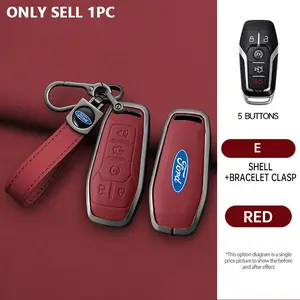 Zinc Alloy Car Remote Key Case Cover for Ford Fusion Mondeo Mustang F-150 Explorer Edge 2015-2018, Durable Auto Accessory, Key Fob Cover, Interior Car Accessories