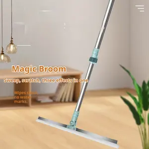 Multifunctional Silicone Magic Broom, Extendable Bathroom Floor Cleaner, Hair Sweeper, Water Squeegee, Adjustable Sweeping Height, Ideal for Bathrooms and Floors, Household Cleaning Tool