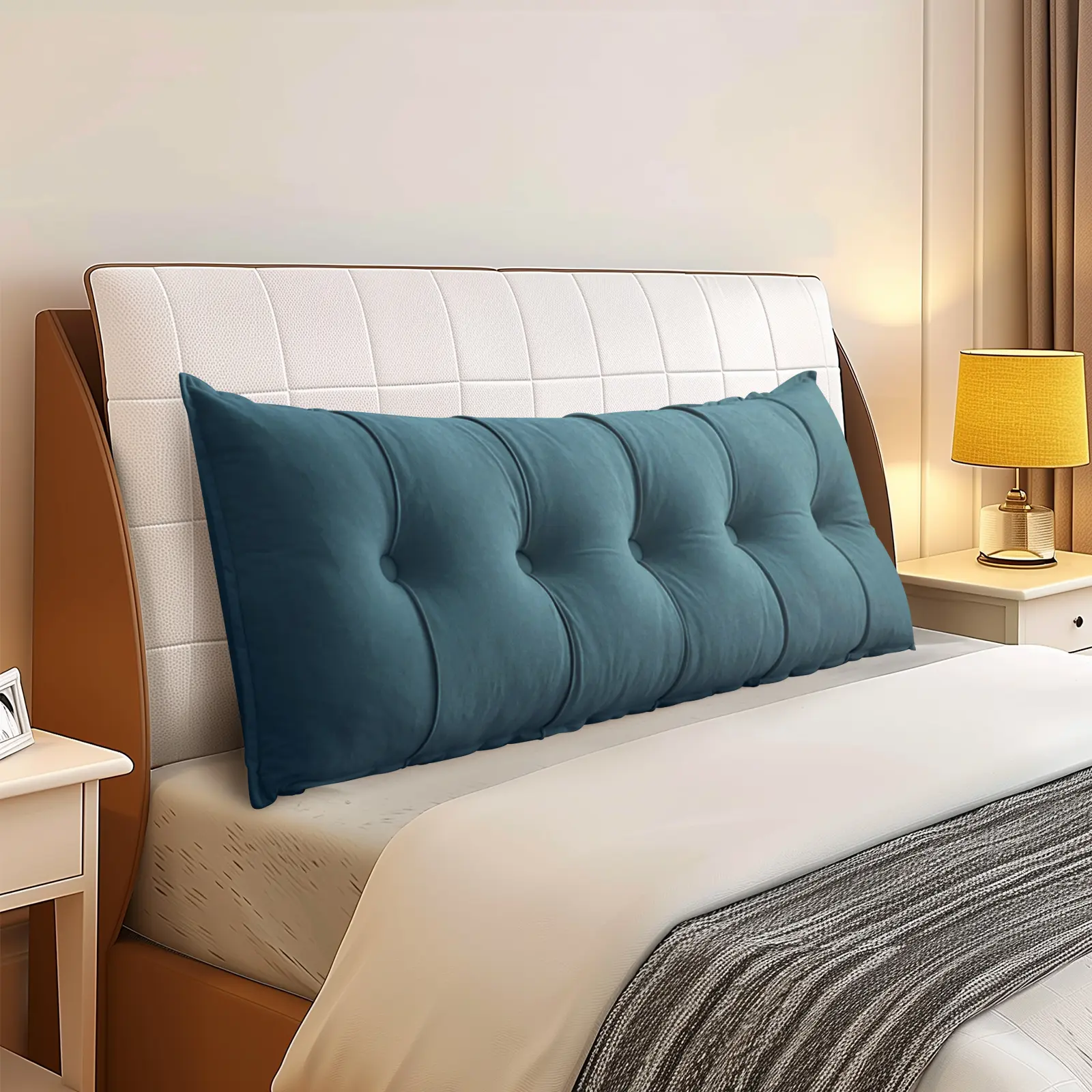 39"X5.9" X17.7"" King-71 Chenille (Polyester Fiber) Bed Wedge Pillow with Removable Cover, Pearl-Cotton Fill, Quick Rebound, Neck & Back Support, Long Bolster Cushion for Sofa/Daybed Mattress Fit