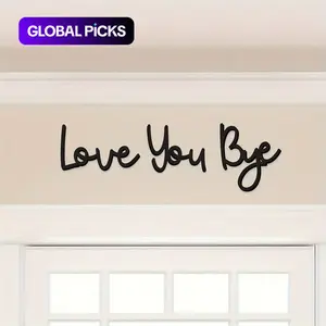 Boho-Chic 'Love You Bye' Wooden Sign, 1 Count Reusable Wall Art with Adhesive Tape, Wall Decor for Home, Living Room & Bedroom, Wooden Letter Sign #GLOBAL PICKS