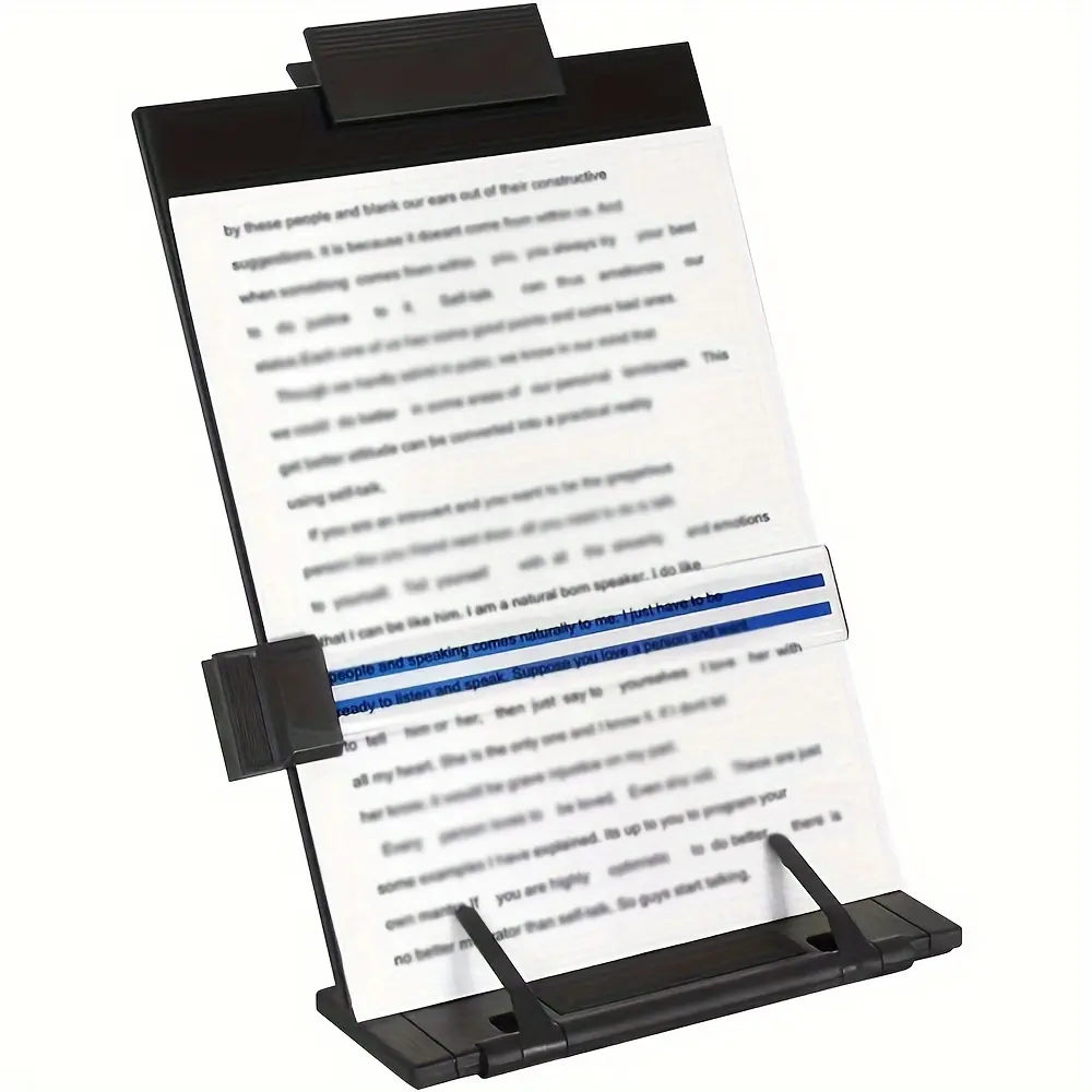 Heavy-duty adjustable document holder with stable base-desktop organizer, paper clip and linear guide rail, compatible with A4, stationery, desktop accessories and document holder/holder for typing, Office Accessories