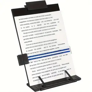 Heavy-duty adjustable document holder with stable base-desktop organizer, paper clip and linear guide rail, compatible with A4, stationery, desktop accessories and document holder/holder for typing.
