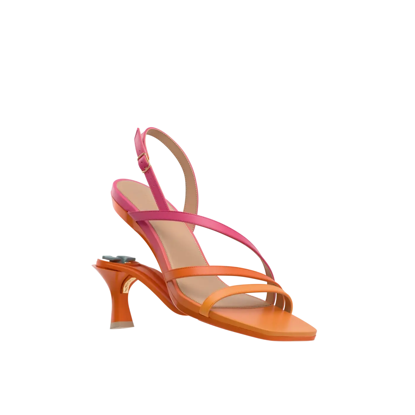 Gia Sandal - Sunset Leather 3" Flare Stiletto
