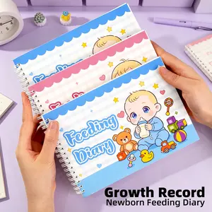 200-Page Baby Feeding Journal, Thick Spiral Notebook, Reusable Both Sides, Ideal for New Parents Tracking Infant Growth