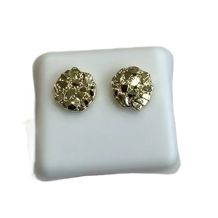 Gold nugget round earrings 12MM non tarnish Gold nugget round earrings 12MM non tarnish