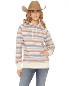 Hooey Women's Serape Striped Print Hoodie - Hh1360tnsp