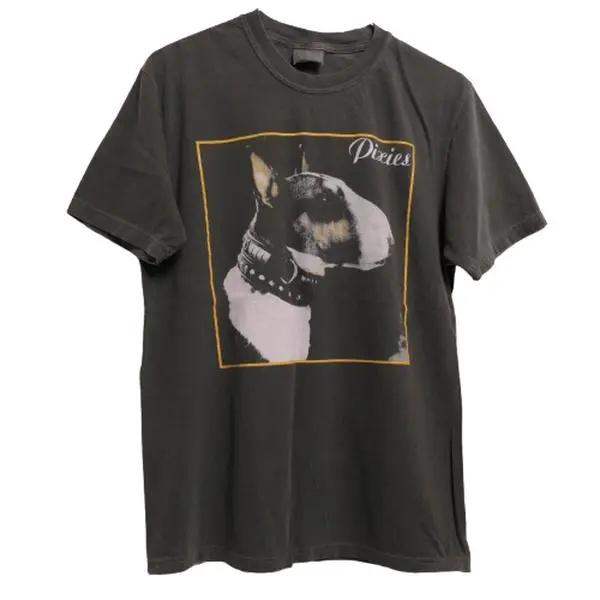Vintage Pixies Band Shirt Featuring Bull Terrier Dog Album Cover - Alternative Noise Grunge Style For Music Lovers