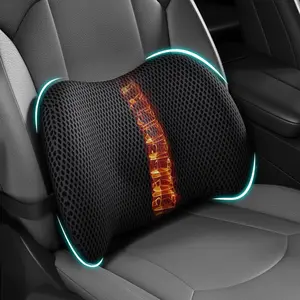 Lumbar Support Pillow for Car, Memory Foam Car Seat Back Support Pillow for Driving, Back Cushion with Strap for Pain Relief, Ergonomic Back Cushion for Office Chai, Wheelchair