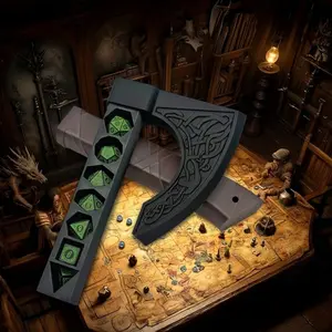 Axe-Shaped Dice Set, Standard/large Size, & Silver Color, Dices, Perfect for 14+ Tprg Players, Halloween & Christmas Gift