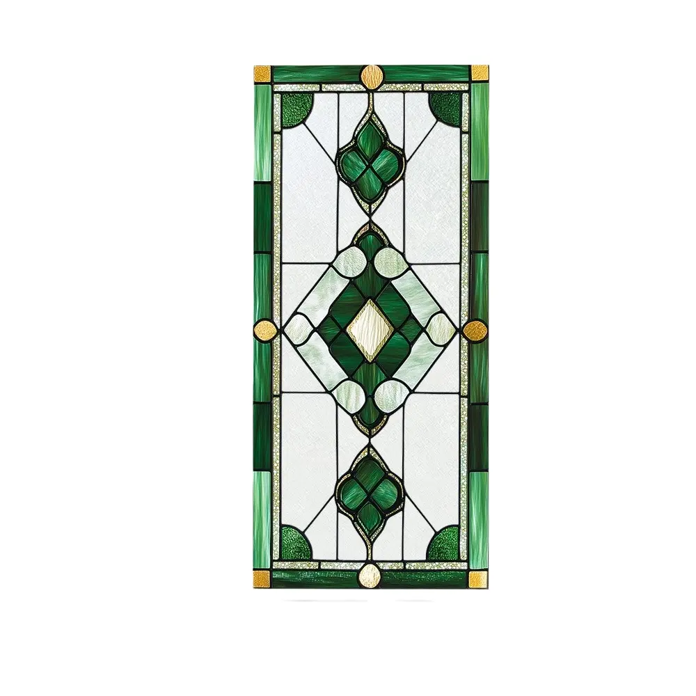European Artistic Stained Glass Decals, Reusable Geometric Window Stickers, Removable Window Decal, Home Decor for Bathroom, Bedroom, Living Room, No Adhesive Needed