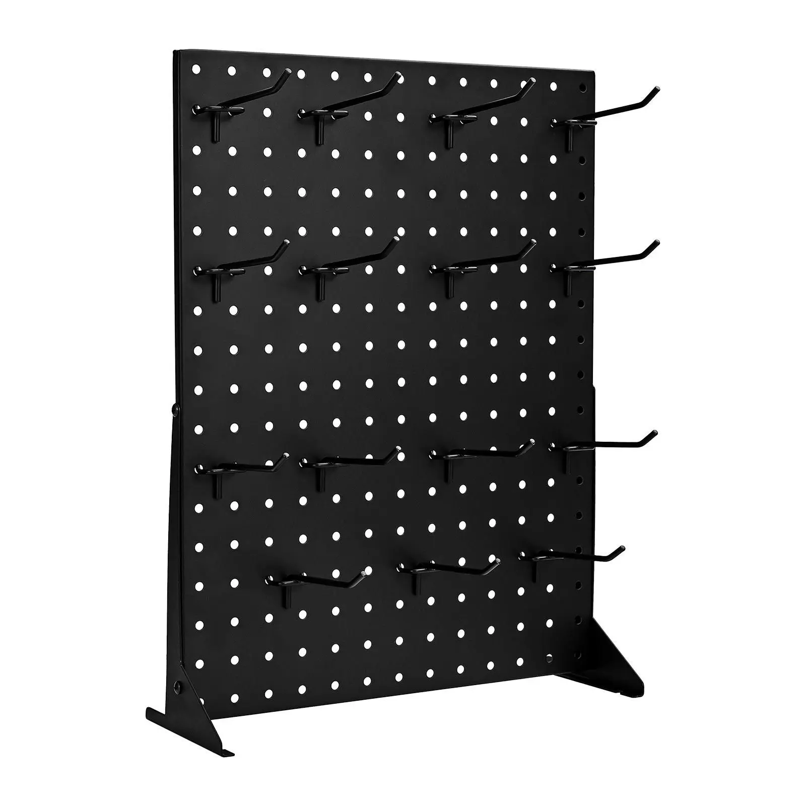 VEVOR Sturdy Heavy-Duty Metal Steel Tabletop Pegboard Display Racks, 2-Pack Panels, 30 Standard-Sized Hooks, 0 - 5 Kg Load Capacity, Portable Jewelry Tool Organizer, Easy Setup
