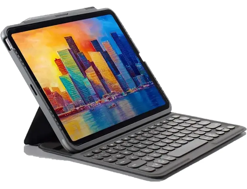 ZAGG Pro Keys Detachable Case and Wireless Keyboard for Apple iPad Pro 12.9, Multi-Device Bluetooth Pairing, Backlit Laptop-Style Keys, Apple Pencil Holder, 6.6ft Drop Protection - Charcoal