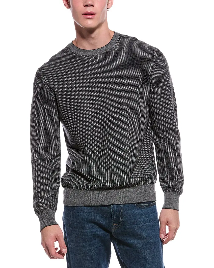 Vince Geo Jacquard Wool & Cashmere Crewneck Sweatshirt