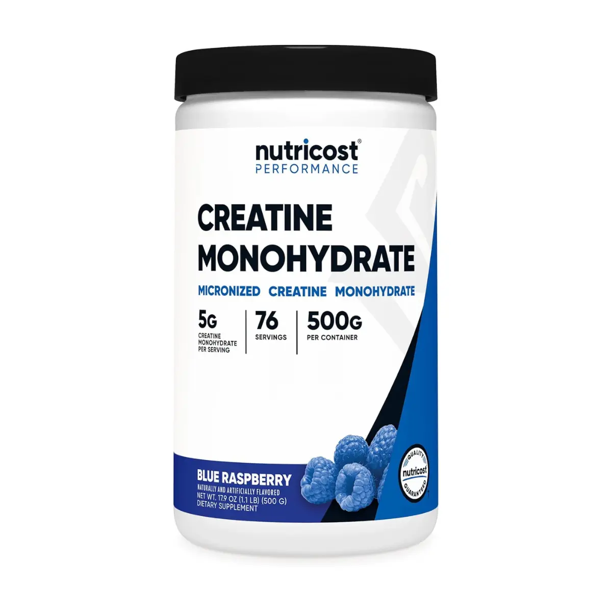 Nutricost Creatine Monohydrate Powder - Blue Raspberry Flavor, 500g (1.1 LBS) - Muscle Support Amino Acid Nutritional Supplement