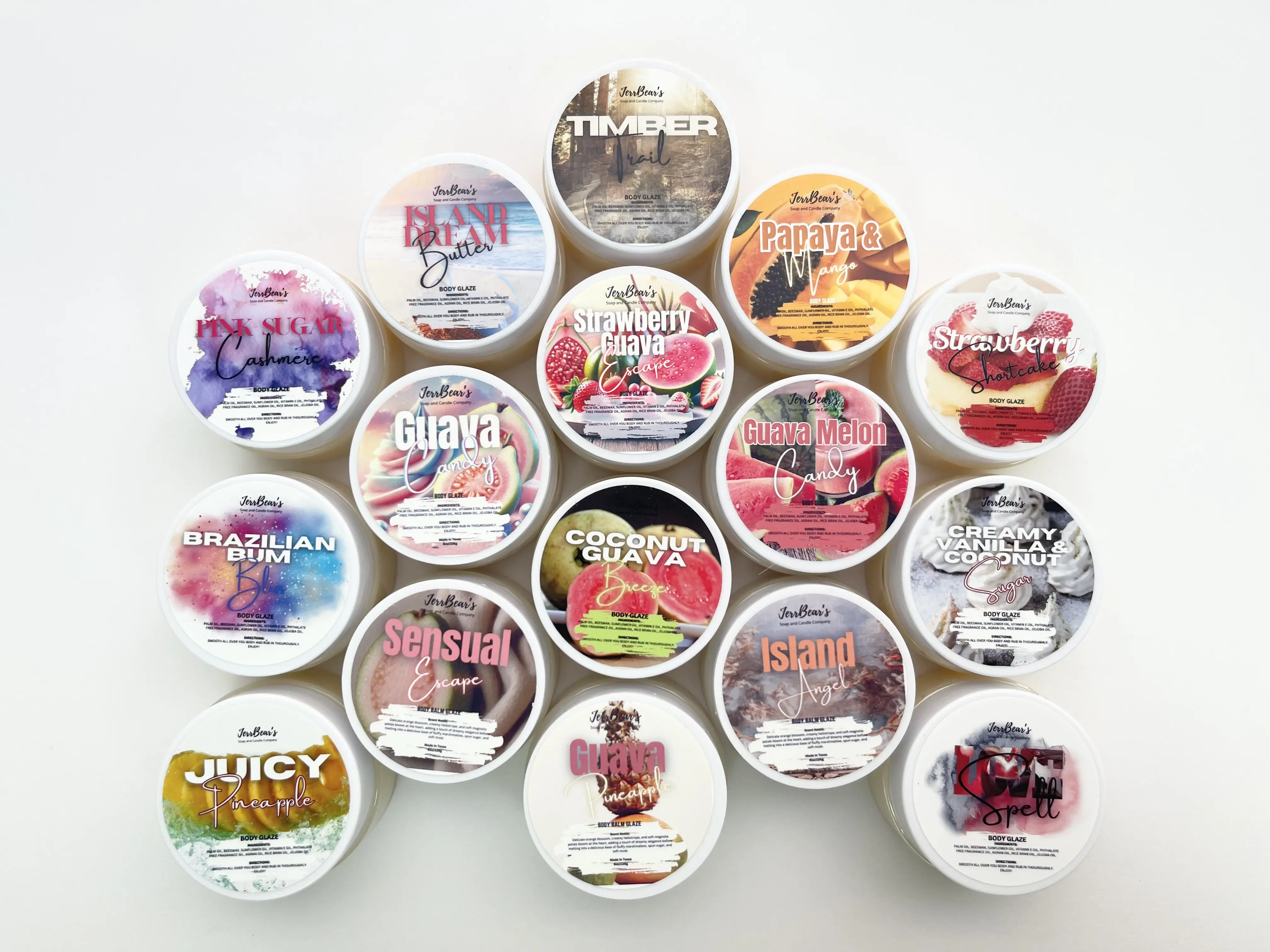 JERRBEAR'S Body Balm Sampler, A Customizable Moisturizer Kit for Cracked Heels & Non-Toxic Body Care, Choose 10, 15, or 20 Scented 1oz Balms