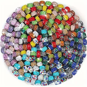 more Rhinestones European Beads with box Crystal Charm Beads With Large Holes Rhinestone Spacer Beads Suitable For DIY Bracelets, Earrings, Necklaces