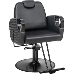 OmySalon All Purpose Salon Chair with Reclining Back, Stylist Chairs for Salon, Hydraulic Barber Chair Heavy Duty Hair Chair for Shampoo Makeup Threading Waxing