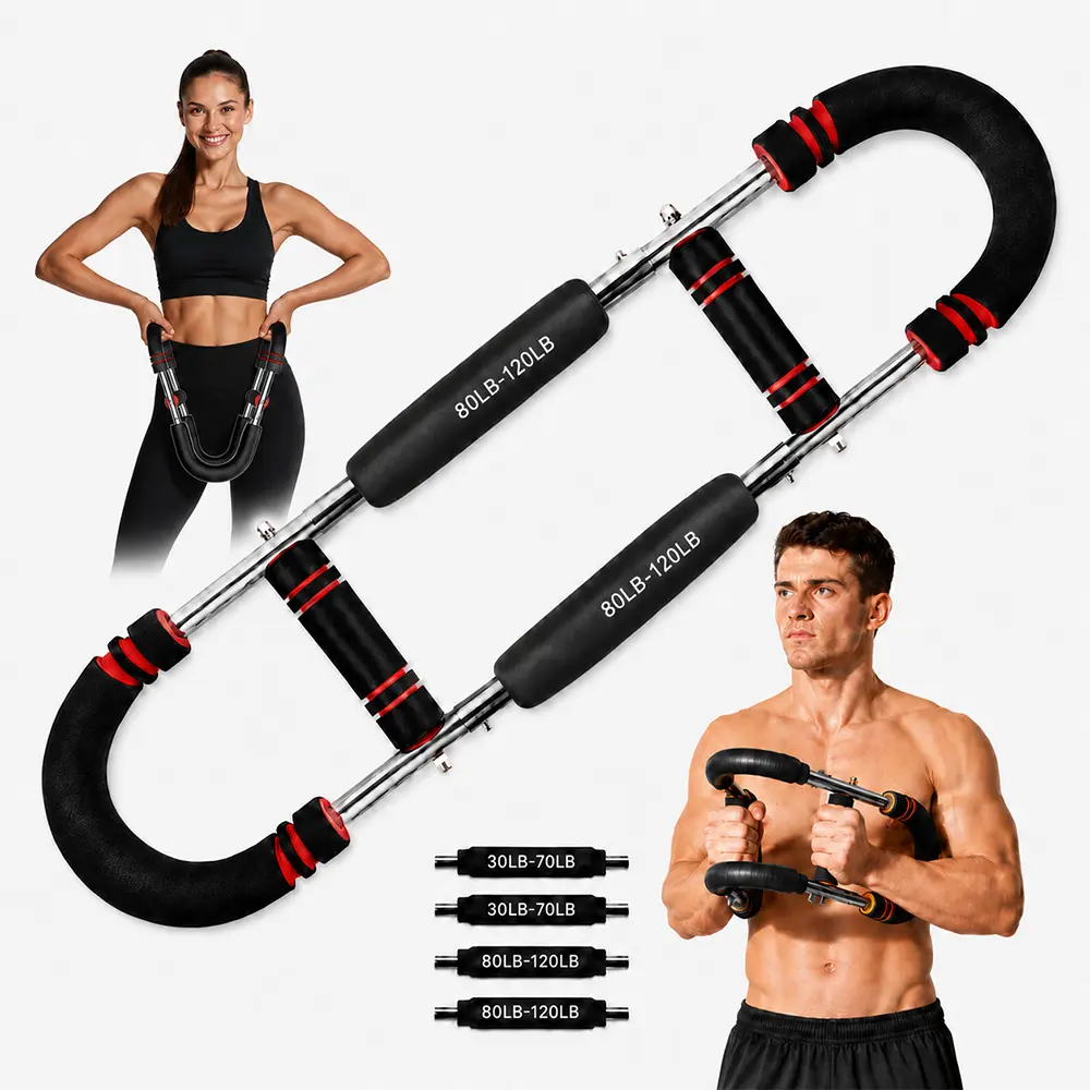 Adjustable 30-120LB Twister Arm Trainer, Portable Forearm & Wrist Strengthener, Home Gym Workout Equipment for Biceps Chest Muscle Building