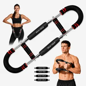 Adjustable 30-120LB Twister Arm Trainer, Portable Forearm & Wrist Strengthener, Home Gym Workout Equipment for Biceps Chest Muscle Building