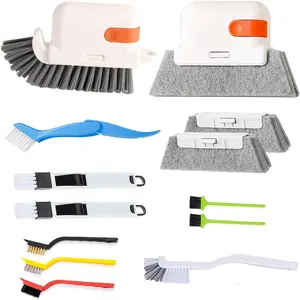 13pcs Window Groove Cleaning Brush Kit, Magic Window Track Cleaner, Crevice Cleaner Brush, Sliding Door Track Cleaner, Gap Cleaning Brush for Sill, Tile Lines, Sliding Door, Keyboard Small Brush Set