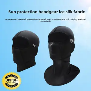 Summer riding ice silk hood, sweat-absorbing and moisture-wicking with glasses holes, motorcycle helmet liner, outdoor sunscreen mask
