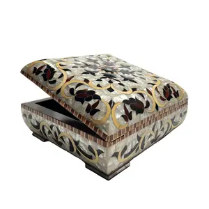 Royal Luxurious Handmade Mother of Pearl Jewelry and Gift Box - Walnut Wood Craft