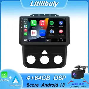Car Stereo for Dodge Ram 2013-2018 1500 2500 3500 Manual AC touch screen has Android Auto Wireless Carplay, Bluetooth WIFI supports GPS Navigation