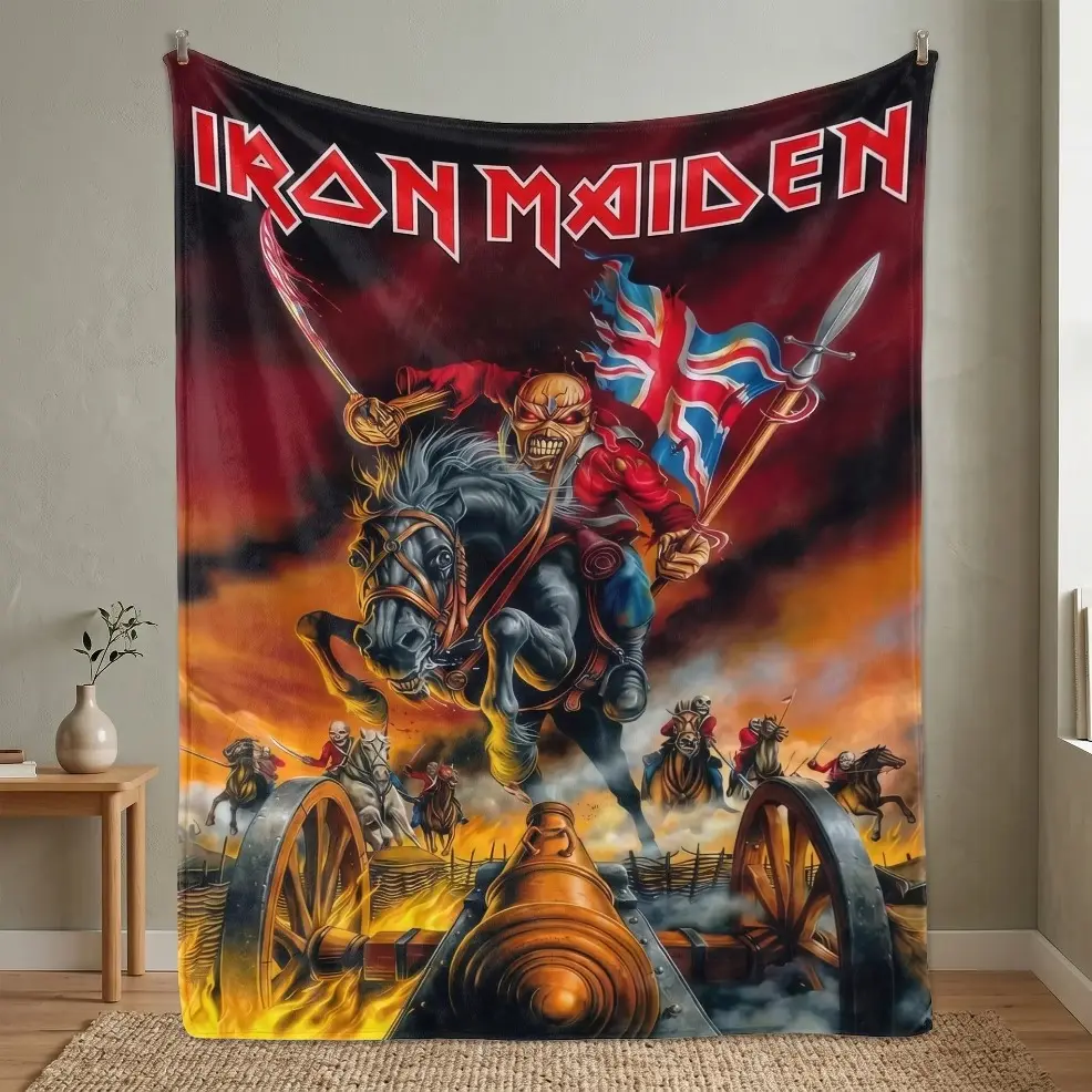 Iron Maiden Blanket, Baby blankets and adult blankets – Soft Plush Fleece Throw, Cozy Warm Lightweight Heavy Metal Music Blanket for Couch Bed Sofa Gaming Room, Bedroom Decor, Perfect Gift for Rock Band Fans Collectors, Christmas & New Year Gift