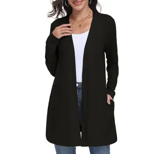 Lepunuo Cardigan Sweaters for Women Long Sleeve Lightweight Open Front Knit Cardigans Casual Loose Sweater with Pockets