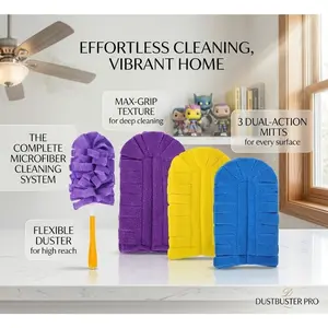 Universal 360-Degree Refill Duster Heads, Compatible with Swiffer, 2-in-1 Wet & Dry Reusable Duster Covers for Home Cleaning