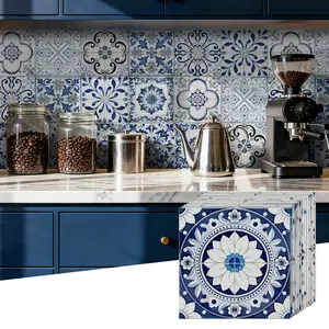 Self-Adhesive Wall Tile Decals, Peel and Stick Tile Stickers, Waterproof Backsplash Stickers for Kitchen Bathroom Decor, 24pcs